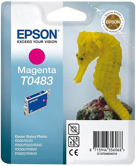 Картридж струйный EPSON T0483 для Epson R200/R300/RX500/RX600, пурпурный