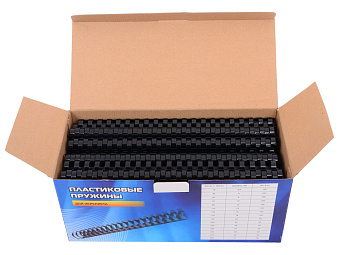 Пружина пластиковая Office Kit 16мм, черная, 100шт