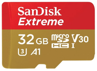 Карта памяти microSD 32Gb SanDisk Extreme microSDHC CLASS 10 UHS-I + адаптер SD V30 U3