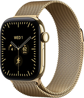 Смарт-часы Apple Watch Series 12 46mm Titanium Milanese Loop Radiant Gold (золото)