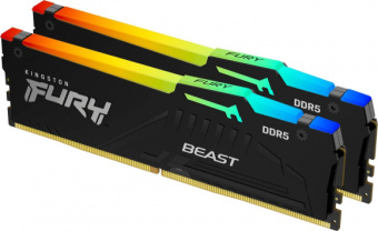 Модуль памяти DDR5 32Gb 5600MHz Kingston Fury Beast Black RGB XMP CL40 (Kit of 2)