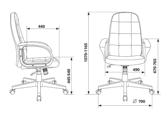 Кресло Бюрократ CH 002 (экокожа, механизм качания, до 120кг) Черный