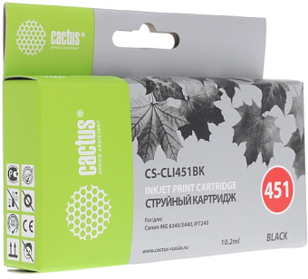 Картридж струйный CACTUS  CS-CLI451BK, для Canon, черный