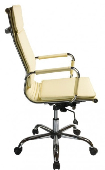 Кресло Бюрократ CH-993 (эко.кожа, мех. качания, крест. металл хром, до 120 кг) Слоновая Кость