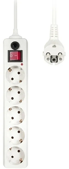 Сетевой фильтр BURO 10 м (5 розеток) White