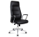 Кресло NANCY (аллюминиевая база, высококач. экокожа, мультиблок, бесшумные колеса, до 150кг) Черный