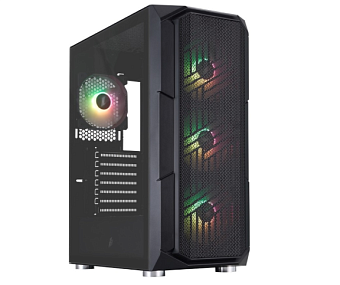 Корпус 1STPLAYER XF-BK-4F7 ARGB ATX Black