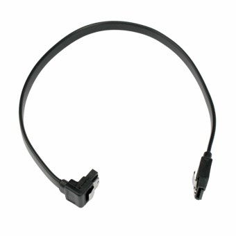 Кабель интерфейсный SATA  30см, Cablexpert, угловой, защелка, черный