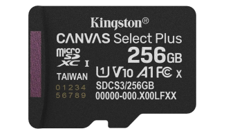 Карта памяти microSD 256Gb Kingston microSDHC Class 10 Canvas Select Plus V10