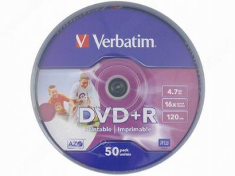 Диск DVD-R 4,7Gb Verbatim 16x Cake Box (50шт.)