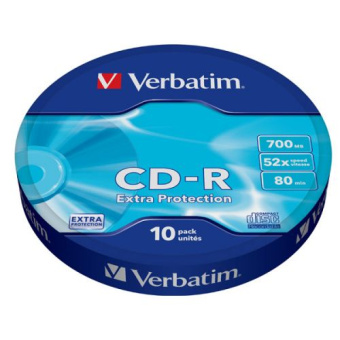 Диск CD-R 700 Mb Verbatim 52x Cake Box (10шт.)43437