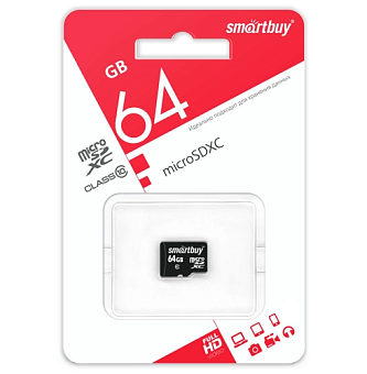 Карта памяти microSD 64Gb SmartBuy Class 10