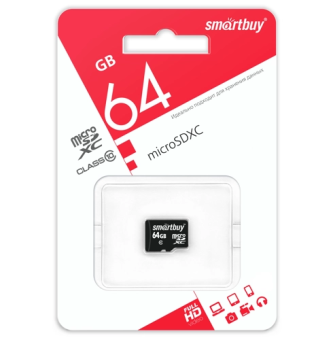Карта памяти microSD 64Gb SmartBuy Class 10