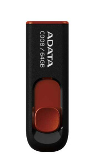 Флешка .64Gb ADATA [C008] USB черный/красный
