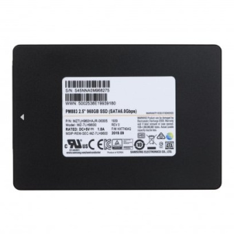 Накопитель SSD SATA 960Gb Samsung PM883 (SATA3, 550/520 Мбайт/сек 1366 TBW)