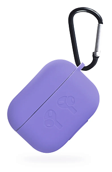 Чехол для наушников Apple Airpods Pro - Gurdini прорезиненный soft touch c карабином фиолетовый