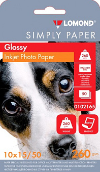 Бумага Lomond [10x15см] глянцевая, 260гр/м2, 50л (Simply Papers)
